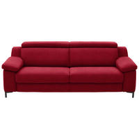 3-SITZER-SOFA in Chenille Rot  - Rot/Schwarz, Design, Textil/Metall (230/104/104cm) - Valdera