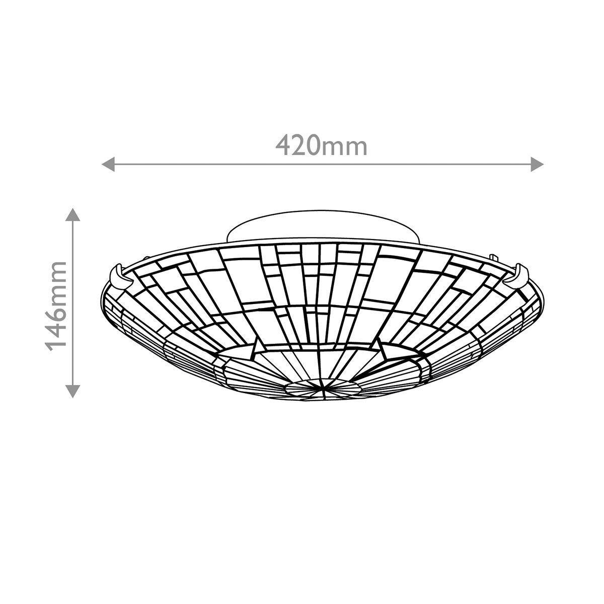 DECKENLEUCHTE  14,6/42,0 cm    - Dunkelbraun/Multicolor, Konventionell, Glas/Metall (14,6/42,0cm) - Elstead Lighting