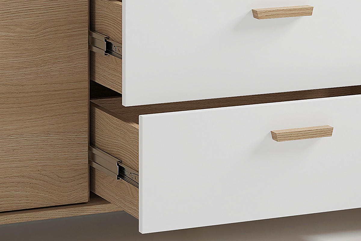 SIDEBOARD 180/72,5/36,5 cm  - Eiche Bianco/Eichefarben, Design, Holz/Holzwerkstoff (180/72,5/36,5cm) - MID.YOU