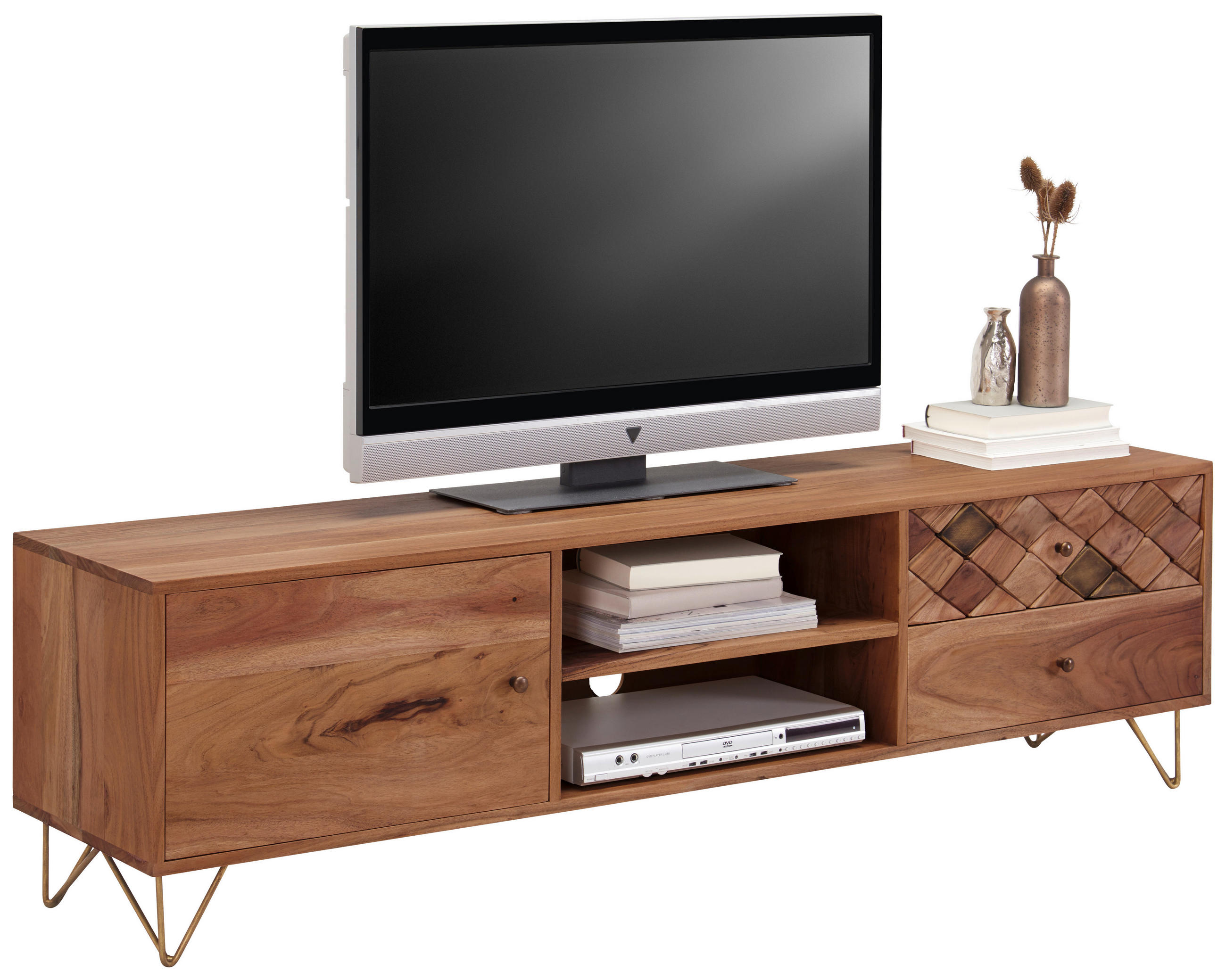 Ambia Home NÍZKA KOMODA, akácia, prírodné farby, 160/45/35 cm