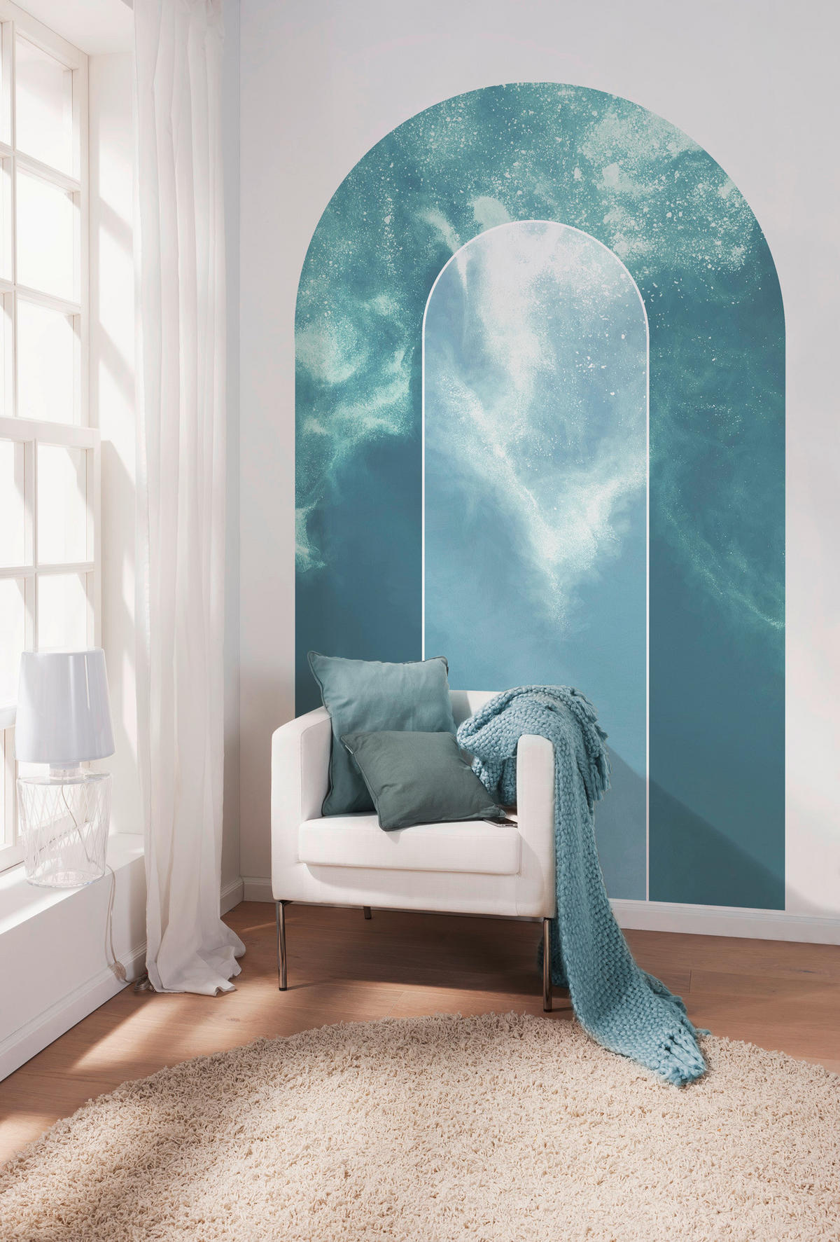 FOTOTAPET 127/200 cm  - vit/grön, Trend, papper (127/200cm) - Komar