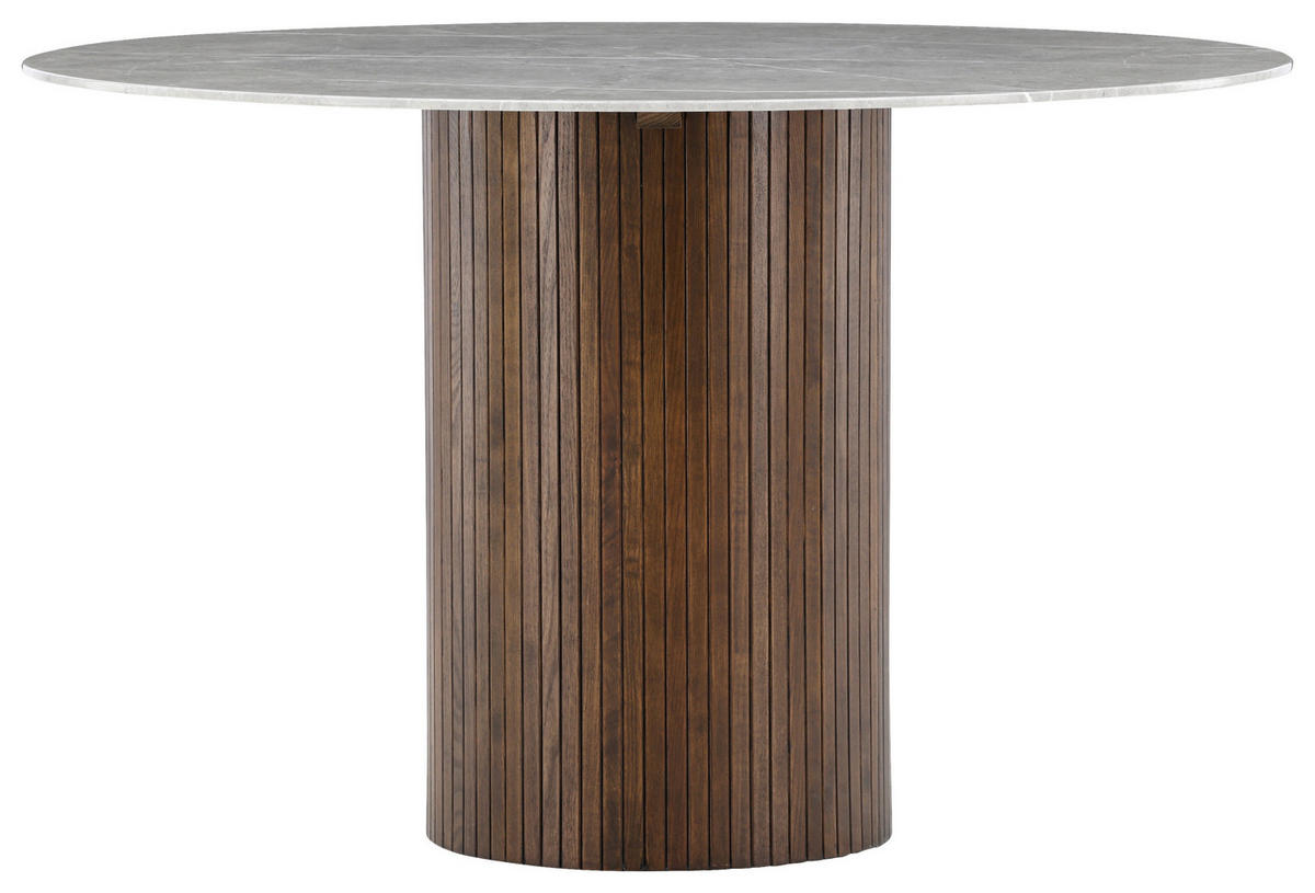 ESSTISCH in Holz, Glas 120/120/74 cm  - Dunkelgrau/Braun, Design, Glas/Holz (120/120/74cm) - Livetastic
