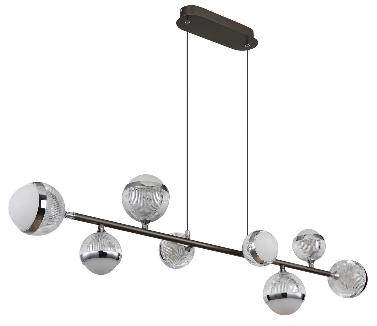 LED-HÄNGELEUCHTE 109/24/120 cm    - Klar/Chromfarben, Konventionell, Kunststoff/Metall (109/24/120cm) - Globo