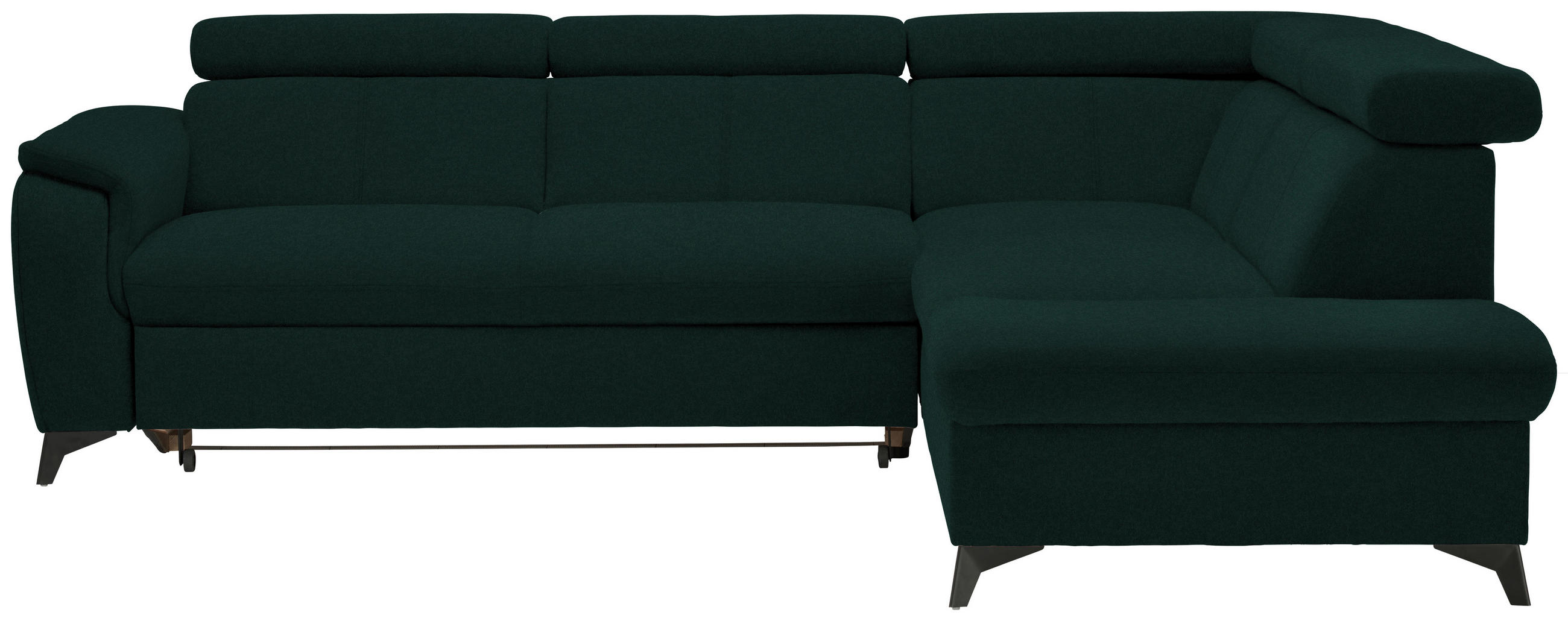 ECKSOFA in Mikrofaser Waldgrün  - Waldgrün/Schwarz, Design, Textil/Metall (260/203cm) - Stylife
