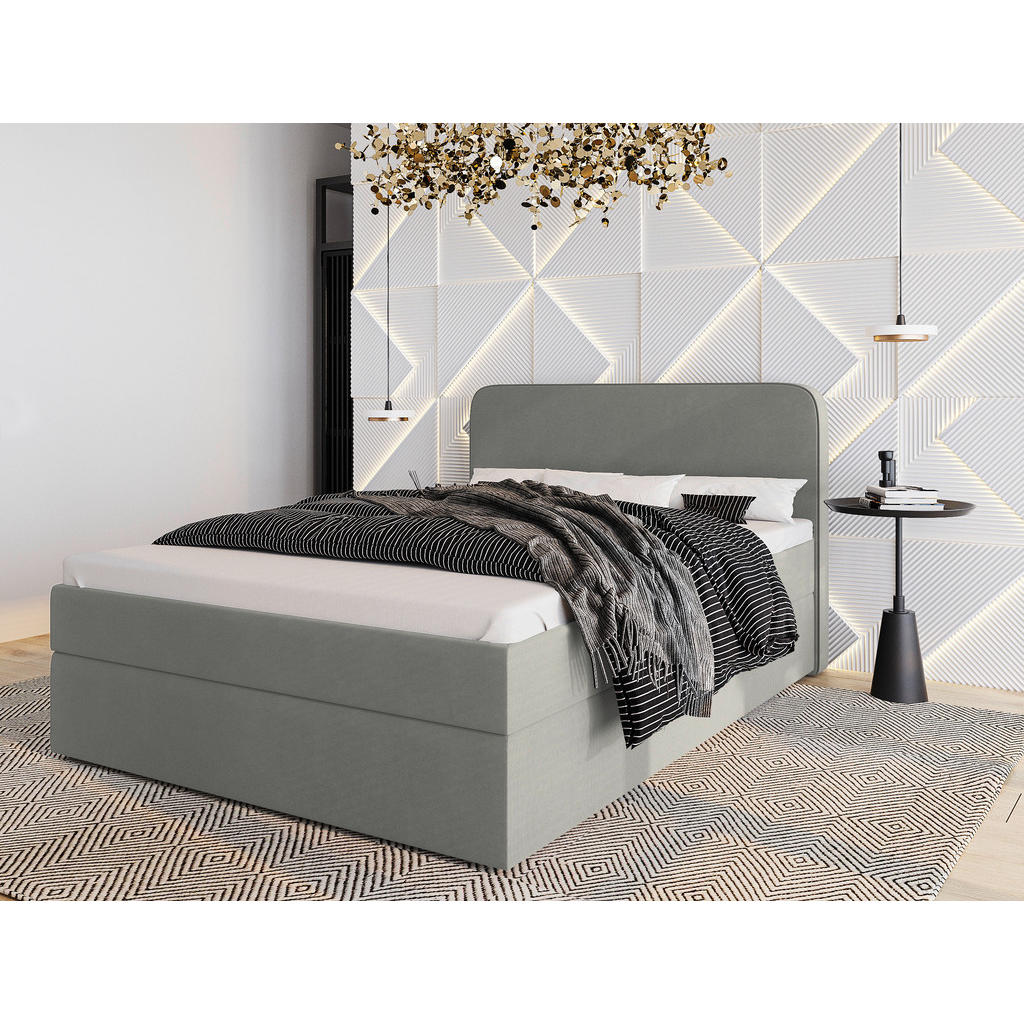 MID.YOU AMERICKÁ POSTEL, 140/200 cm, šedá