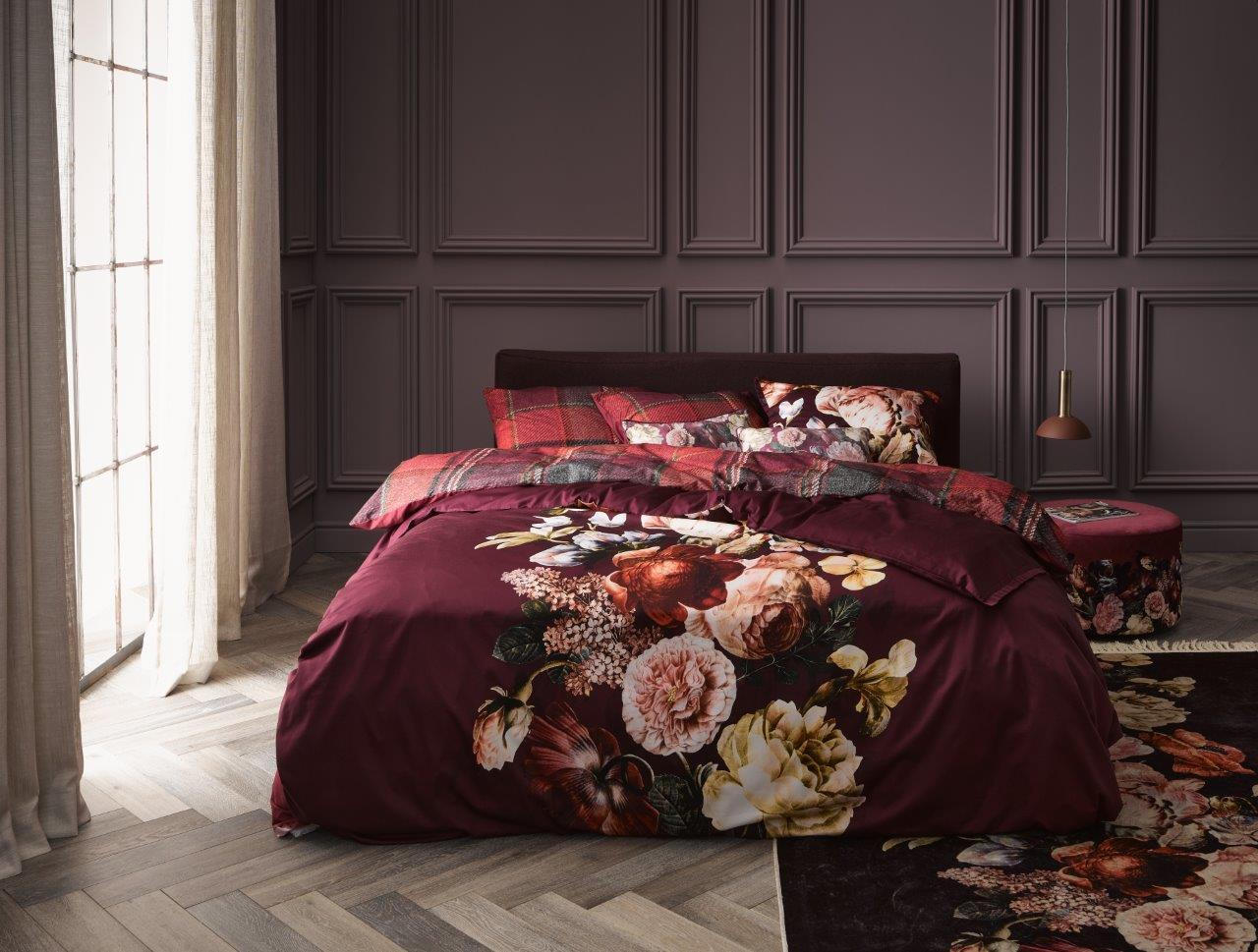 WENDEBETTWÄSCHE Anneclaire Satin  - Weinrot, Trend, Textil (155/220cm) - Essenza