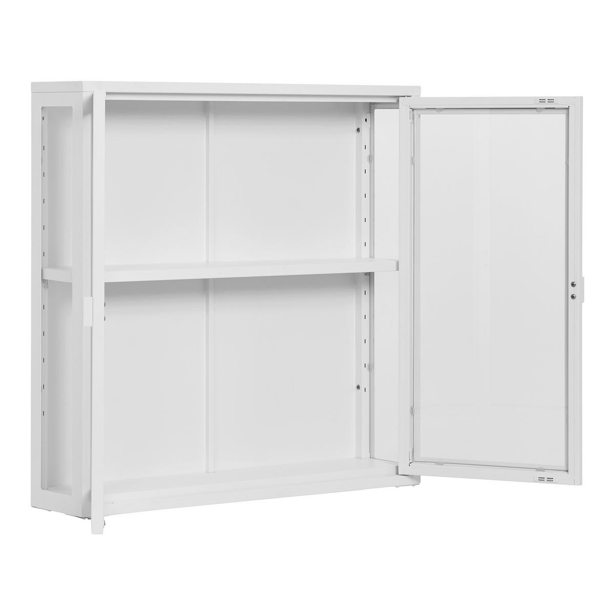 HÄNGEVITRINE in Weiß  - Klar/Weiß, Basics, Glas/Metall (80/80/18cm)