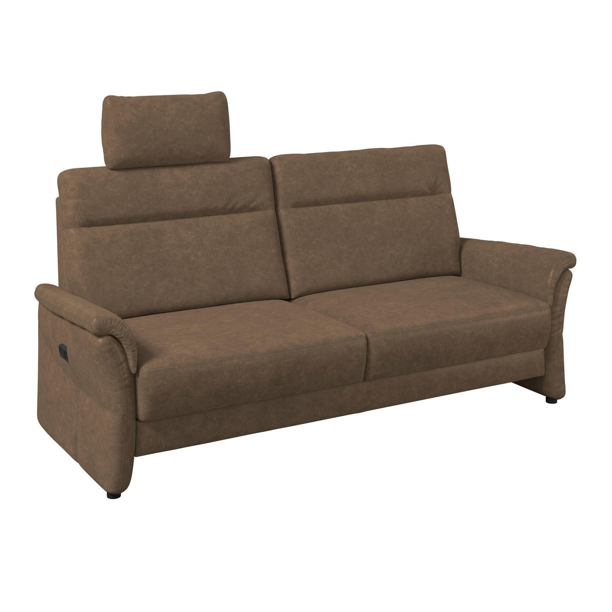3,5-SITZER - Schwarz/Braun, Konventionell, Kunststoff/Textil (205/98/91cm) - Elegando