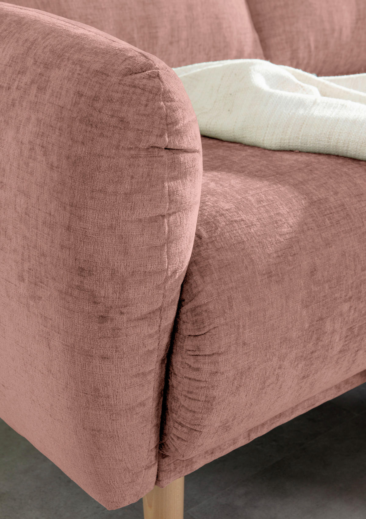 ECKSOFA Altrosa Flachgewebe  - Buchefarben/Altrosa, KONVENTIONELL, Holz/Textil (230/144cm) - Carryhome