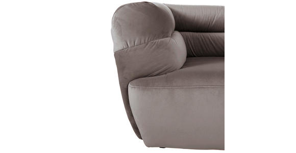 BIGSOFA  in Samt Grau  - Schwarz/Grau, KONVENTIONELL, Kunststoff/Textil (240/73/100cm) - Carryhome