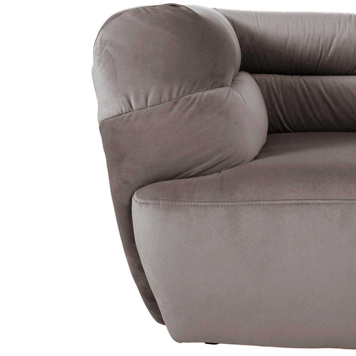 BIGSOFA in Samt Grau  - Schwarz/Grau, Konventionell, Kunststoff/Textil (240/73/100cm) - Carryhome