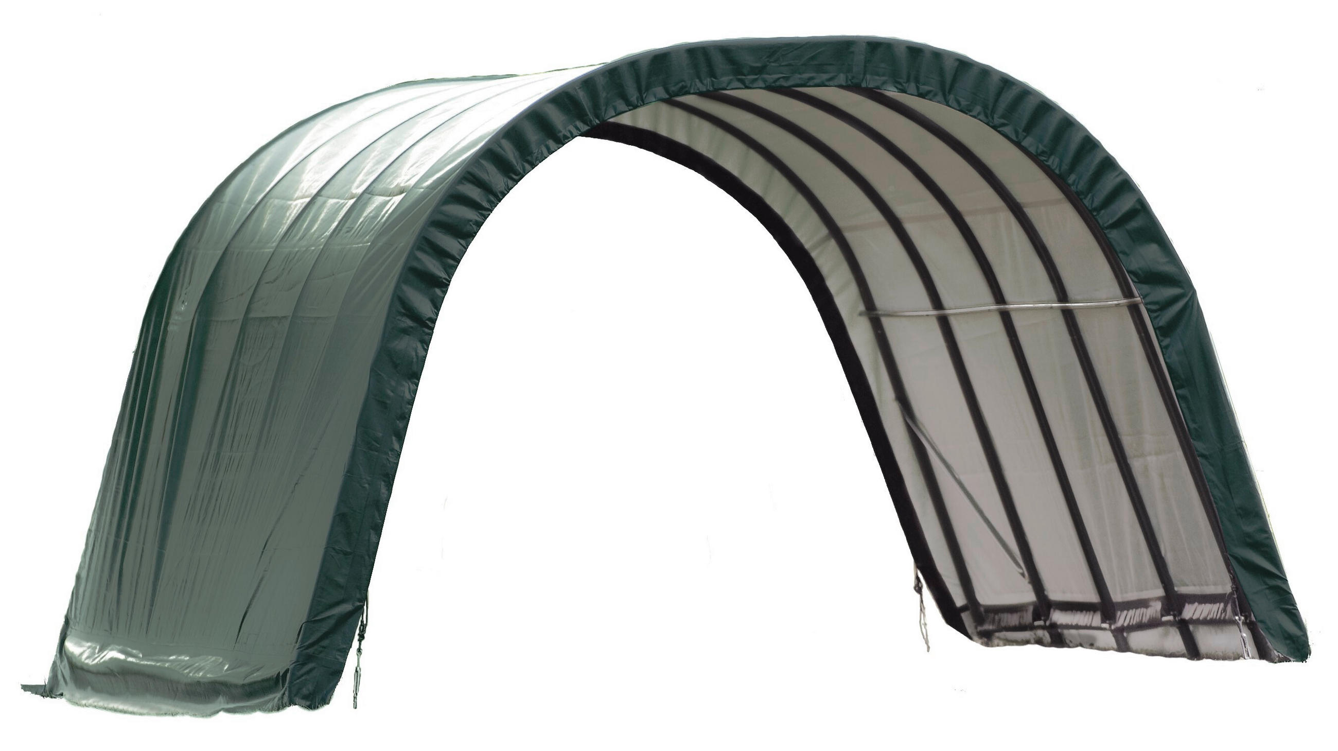 ZELTGARAGE - Dunkelgrün, Basics, Kunststoff (610/370/250cm) - Ambia Garden