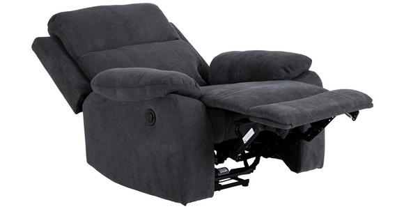 RELAXSESSEL Chenille Relaxfunktion    - Dunkelgrau/Schwarz, KONVENTIONELL, Textil/Metall (89,5/98/95cm) - Carryhome