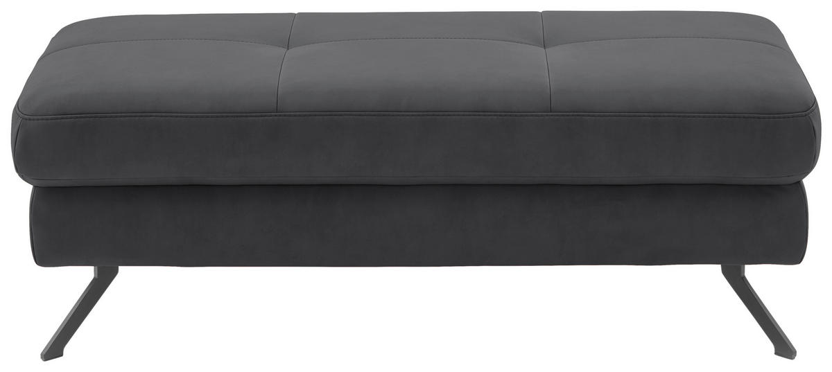 HOCKER in Textil Grau  - Schwarz/Grau, Design, Textil/Metall (130/47/65cm) - Beldomo System