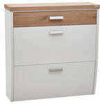 SCHUHKIPPER 92/96/31 cm  - Eichefarben/Silberfarben, Design, Holz/Holzwerkstoff (92/96/31cm) - Dieter Knoll