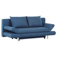SCHLAFSOFA Flachgewebe Blau  - Chromfarben/Blau, Design, Kunststoff/Textil (194/73/91cm) - Xora