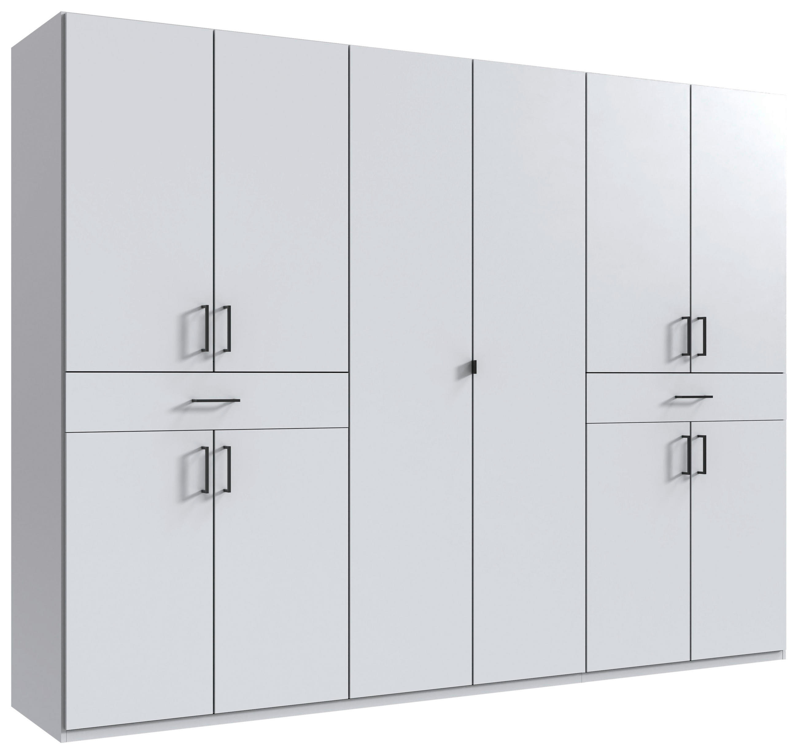 DREHTÜRENSCHRANK in Weiss  - Weiss/Schwarz, Konventionell, Holzwerkstoff/Kunststoff (270/208/58cm) - Carryhome