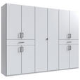 DREHTÜRENSCHRANK  in Weiß  - Schwarz/Weiß, KONVENTIONELL, Holzwerkstoff/Kunststoff (270/208/58cm) - Carryhome