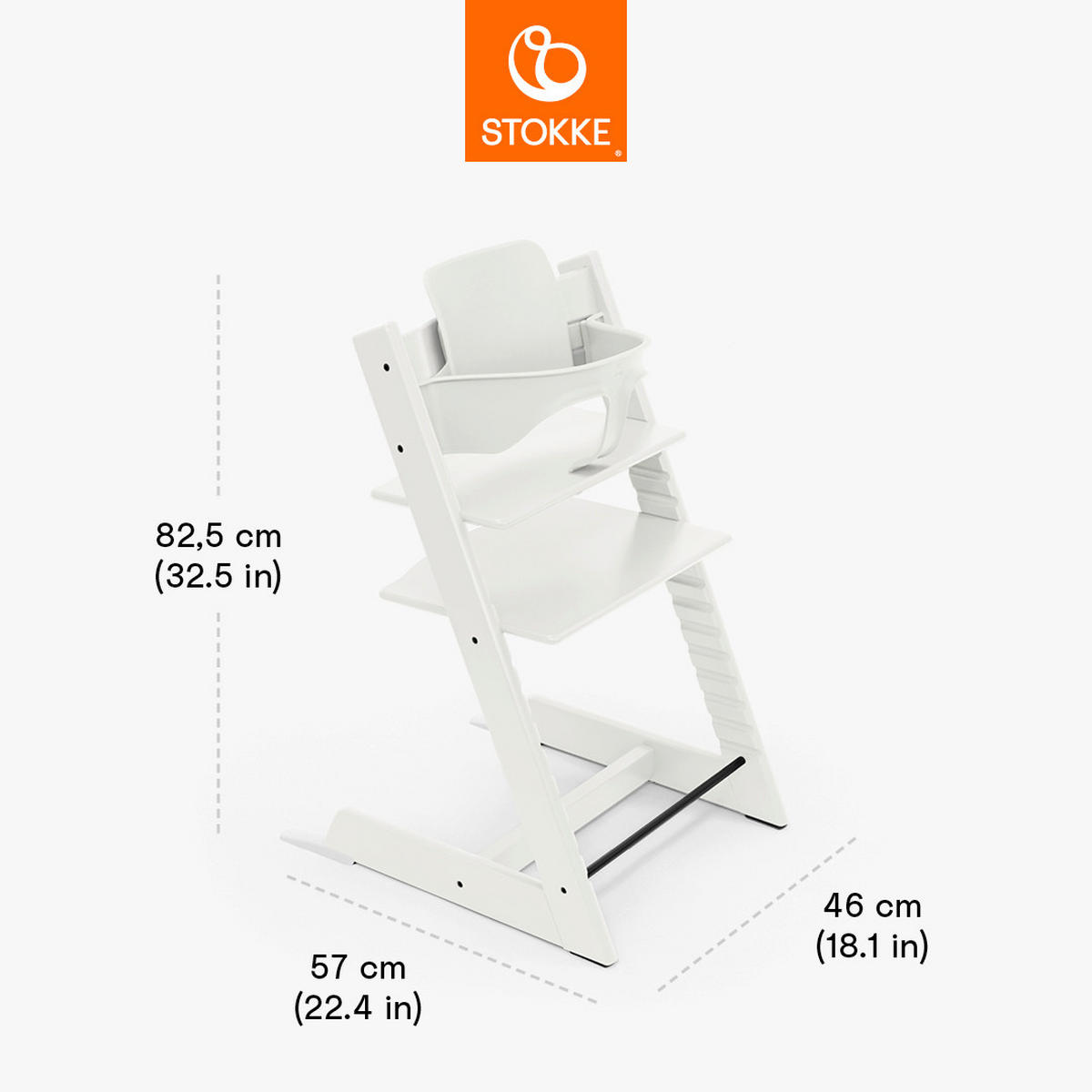 HOCHSTUHL-SET Tripp Trapp Bundles  - Weiss, Basics, Holz (83/57/46cm) - Stokke