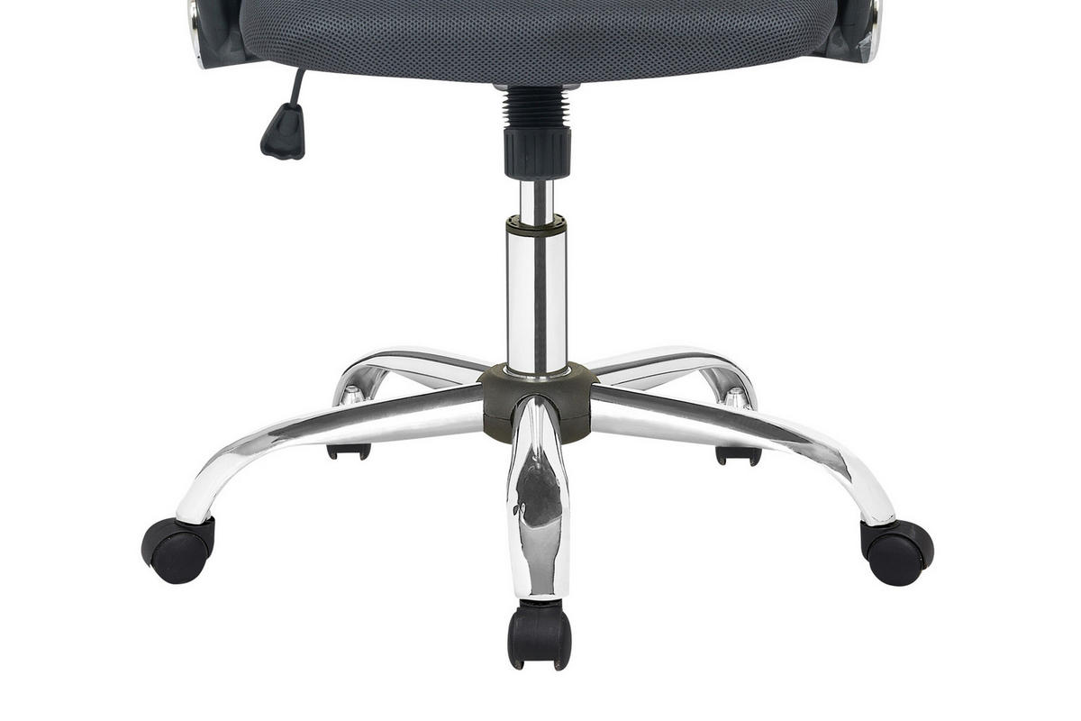 DREHSTUHL Netzbespannung Grau, Silberfarben  - Silberfarben/Schwarz, MODERN, Kunststoff/Textil (62/111/60cm) - Livetastic