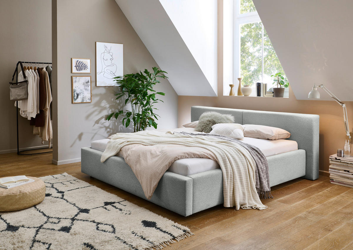 POLSTERBETT 160/200 cm  in Grau  - Grau, Basics, Holz/Textil (160/200cm) - Boxxx