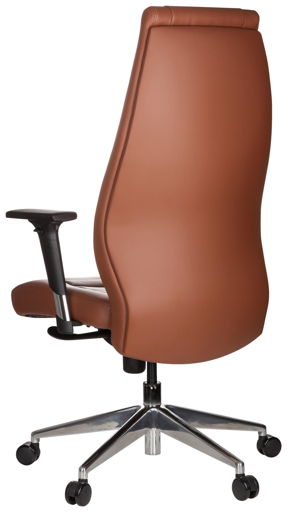 CHEFSESSEL  in Lederlook Braun  - Silberfarben/Braun, Basics, Kunststoff/Textil (65/133/65cm) - MID.YOU