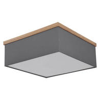 TAKLAMPA Ossi 40/40/14 cm  - svart/antracit, Klassisk, metall/trämaterial (40/40/14cm) - Globo