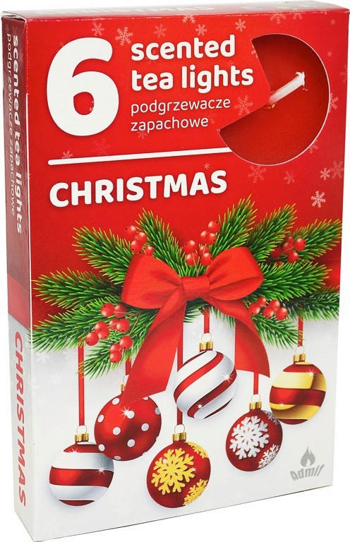 SADA ČAJOVÝCH SVÍČEK  - červená, Basics, parafín/papír (8/12/1.8cm)