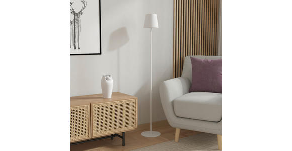 AKKU-STEHLEUCHTE 22/130 cm    - Weiß, Design, Kunststoff/Metall (22/130cm) - Novel