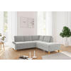 ECKSOFA ROCHELLE E Hellgrau Flachgewebe  - Eichefarben/Hellgrau, KONVENTIONELL, Holz/Textil (240/216cm) - Sit & More