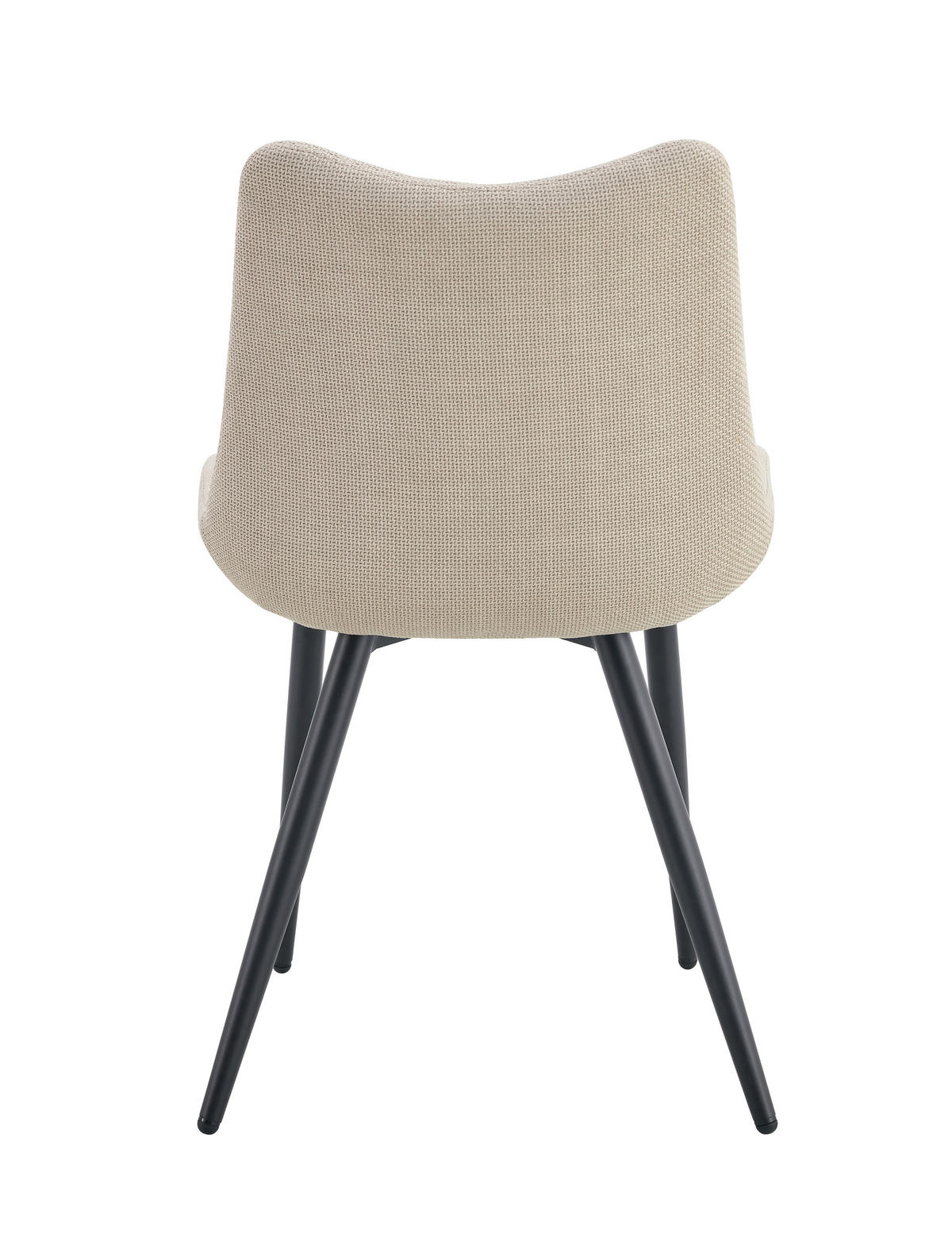 STUHL-SET 2 Stück  in Webstoff  - Creme/Schwarz, MODERN, Textil/Metall (53/86/59cm) - MID.YOU