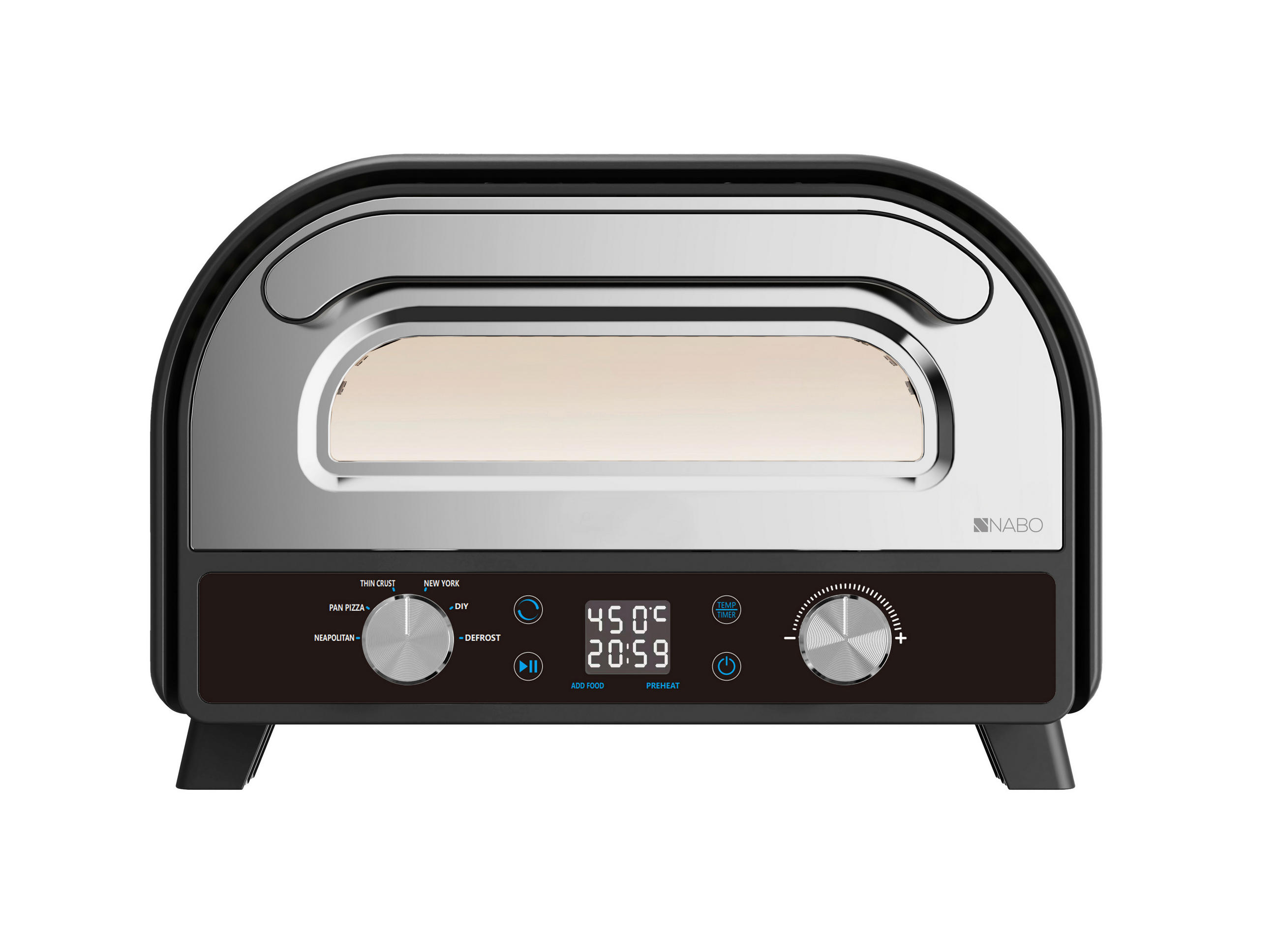 PIZZAOFEN  - Edelstahlfarben, Basics, Metall (44,5/30,4/55,3cm) - Nabo