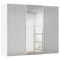 SCHWEBETÜRENSCHRANK 242/223/68 cm 3-türig Grau, Weiß  - Weiß/Grau, KONVENTIONELL, Glas/Holzwerkstoff (242/223/68cm) - Novel