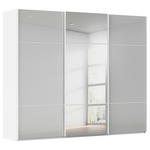 SCHWEBETÜRENSCHRANK 301/223/68 cm 3-türig Grau, Weiß  - Weiß/Grau, KONVENTIONELL, Glas/Holzwerkstoff (301/223/68cm) - Novel