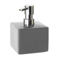 DÁVKOVAČ MYDLA sivá, chrómová - sivá/chrómová, Basics, keramika (8,8/13/8,8cm) - Sadena