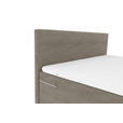 BOXSPRINGBETT 180/200 cm  in Graubraun  - Graubraun/Schwarz, KONVENTIONELL, Textil/Metall (180/200cm) - Carryhome