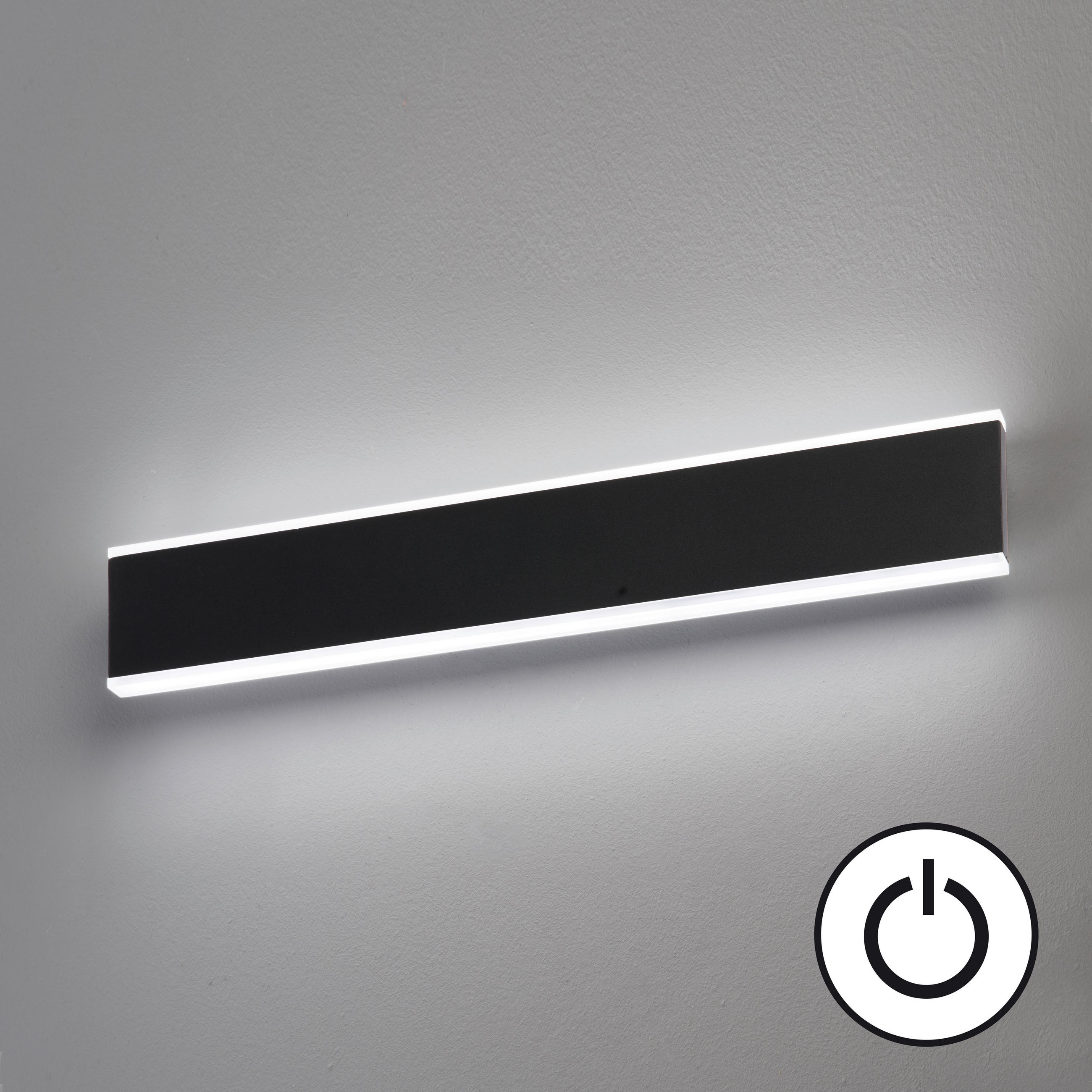 LED-WANDLEUCHTE Muur 8/50/2 cm   - Schwarz, MODERN (8/50/2cm) - Fischer & Honsel