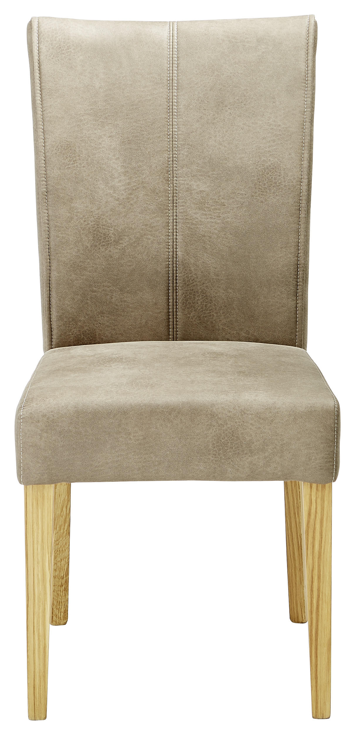 STUHL Mikrofaser Eichefarben, Hellbraun  - Hellbraun/Eichefarben, Natur, Holz/Textil (48/97/61cm) - Valdera