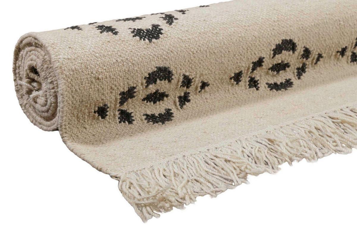 HANDWEBTEPPICH 80/150 cm Belmont Dunkelgrau, Beige rechteckig  - Dunkelgrau/Beige, Design, Textil (80/150cm)