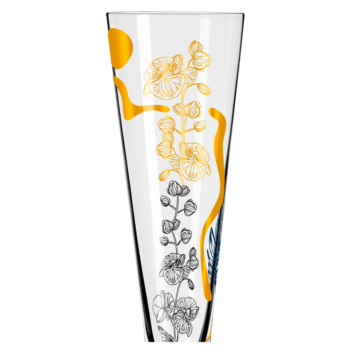 CHAMPAGNERGLAS 205 ml  - Goldfarben/Schwarz, LIFESTYLE, Glas (7,2/7,2/24,0cm) - Ritzenhoff