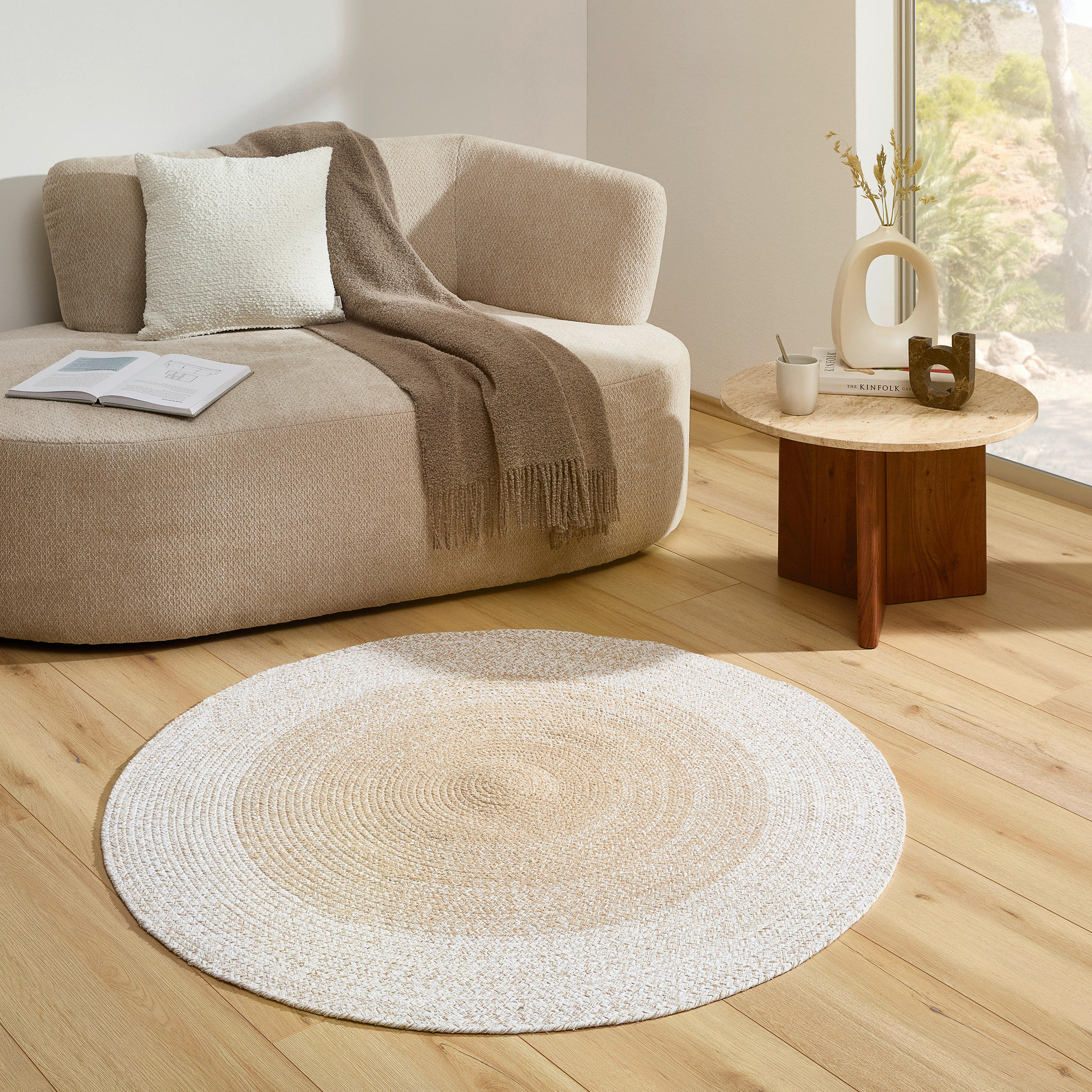 FLACHWEBETEPPICH 120 cm Beige  - Beige, Trend, Textil (120cm) - Novel