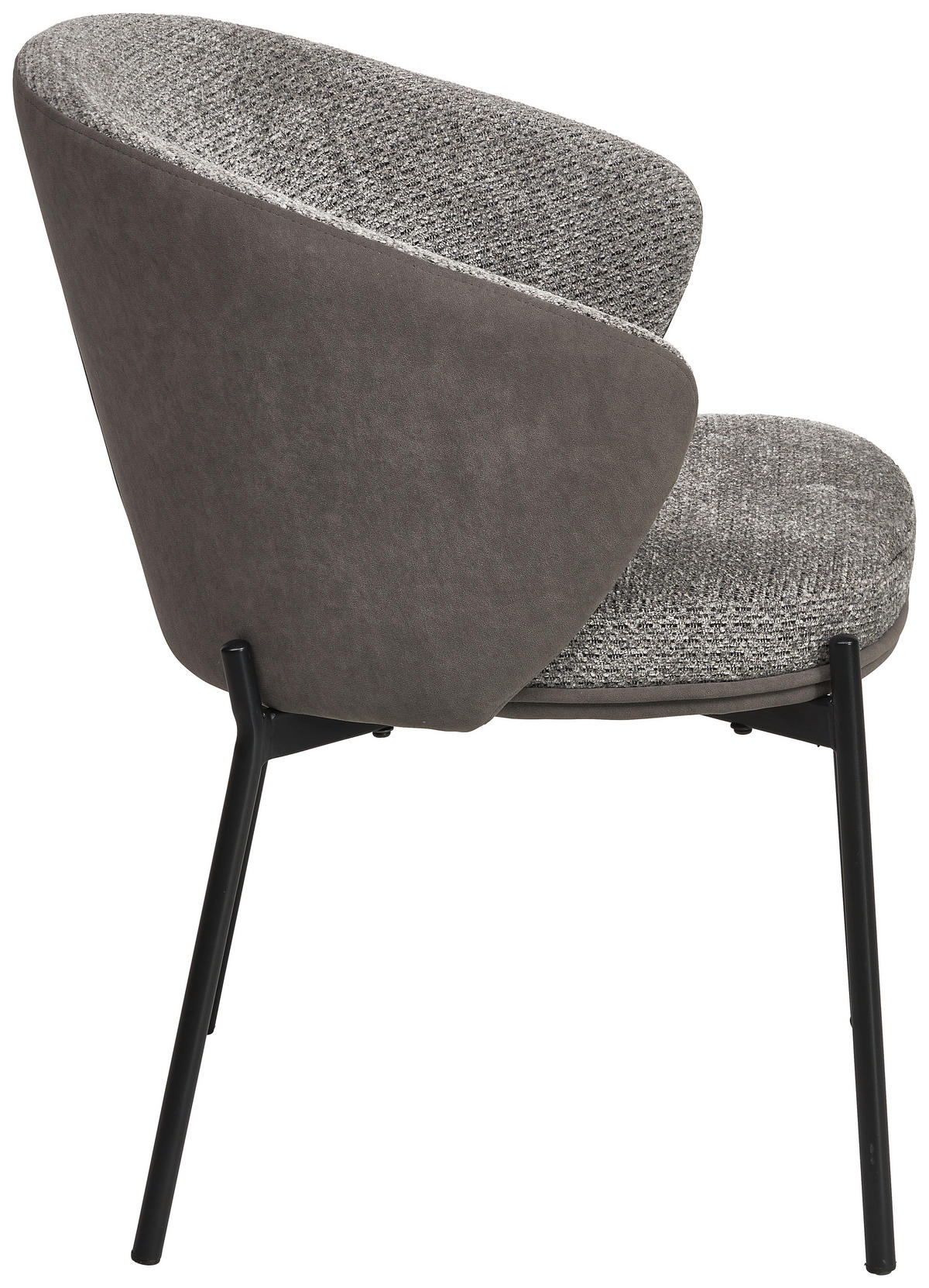 ARMLEHNSTUHL  in Eisen Samt  - Schwarz/Grau, MODERN, Textil/Metall (56/76,5/57,5cm) - MID.YOU