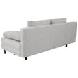 SCHLAFSOFA Lia in Webstoff Hellgrau  - Hellgrau/Schwarz, Design, Textil/Metall (197/84/92,5cm) - Hom`in