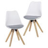 SET STOLOV, les, umetna masa, tekstil siva, bela  - siva/barve hrasta, Design, umetna masa/tekstil (48/89/48cm) - MID.YOU