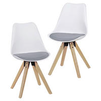 SET STOLOV, les, umetna masa, tekstil siva, bela  - siva/barve hrasta, Design, umetna masa/tekstil (48/89/48cm) - MID.YOU