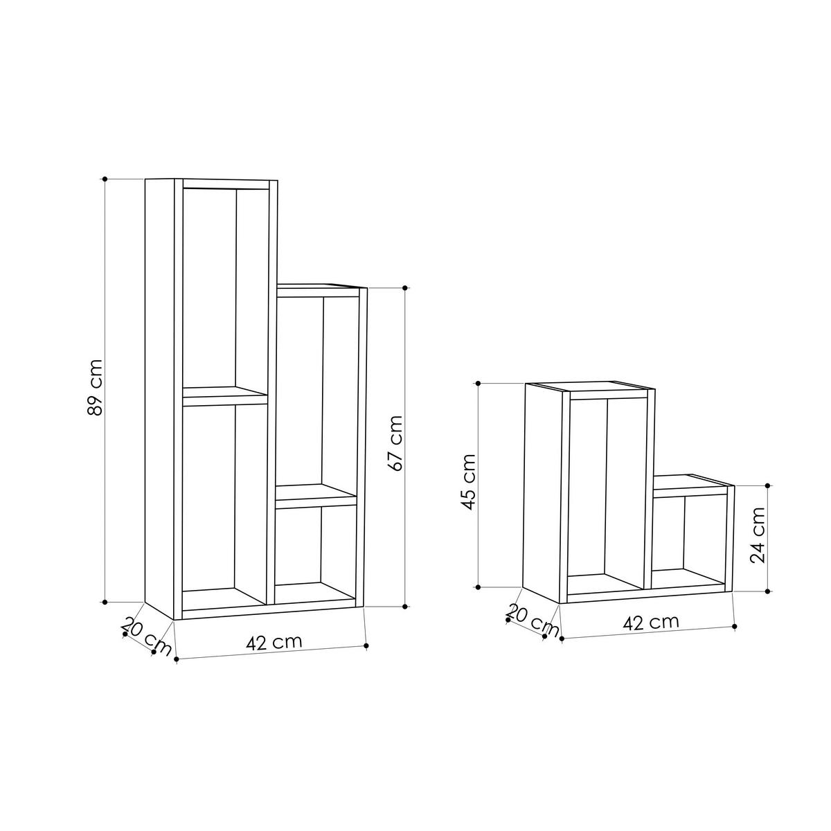 REGAL  42/89/20 cm Anthrazit  - Anthrazit, Design, Holzwerkstoff (42/89/20cm) - Livetastic