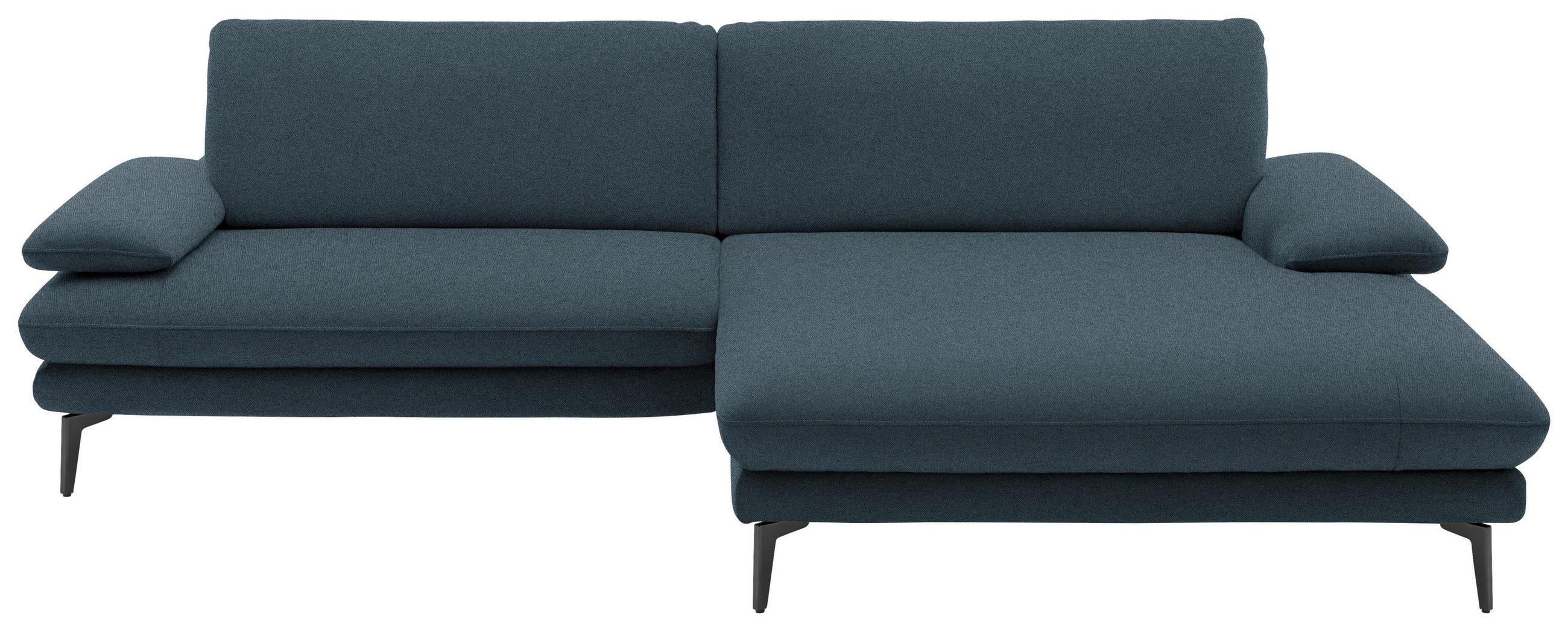 ECKSOFA in Webstoff Dunkelblau  - Schwarz/Dunkelblau, Design, Textil/Metall (284/184cm) - Dieter Knoll