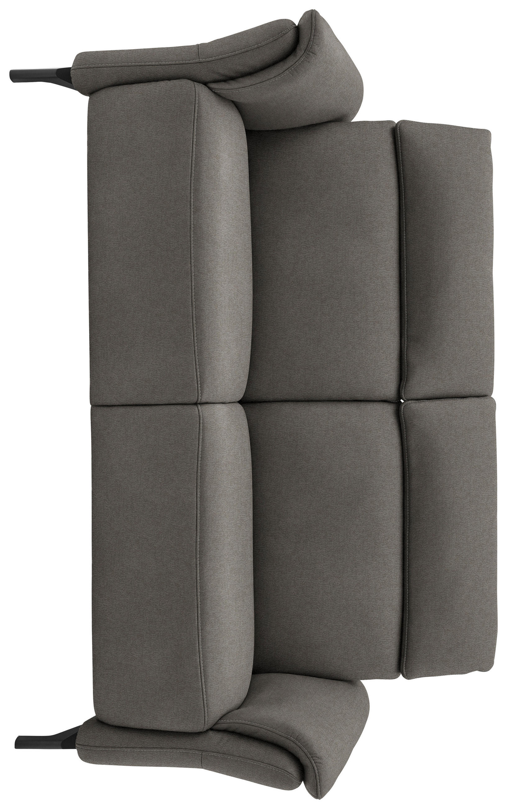 2-SITZER-SOFA in Mikrofaser Schieferfarben  - Schieferfarben/Schwarz, KONVENTIONELL, Textil/Metall (178/103/95cm) - Dieter Knoll