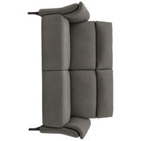 2-SITZER-SOFA in Mikrofaser Schieferfarben  - Schieferfarben/Schwarz, Konventionell, Textil/Metall (178/103/95cm) - Dieter Knoll