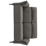 2-SITZER-SOFA  in Mikrofaser Schieferfarben  - Schieferfarben/Schwarz, KONVENTIONELL, Textil/Metall (178/103/95cm) - Dieter Knoll